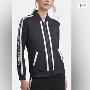 Karl Lagerfeld Paris Black and White Track Jacket